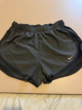 Nike Women's Black Athletic Running Shorts with White Swoosh
